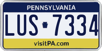 PA license plate LUS7334