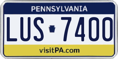 PA license plate LUS7400