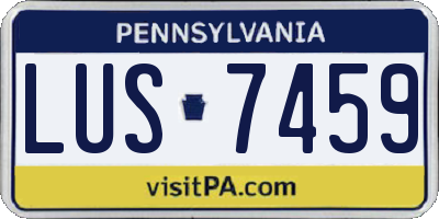 PA license plate LUS7459