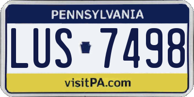 PA license plate LUS7498