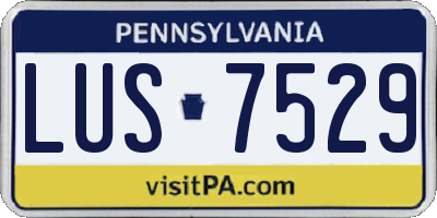 PA license plate LUS7529