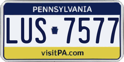 PA license plate LUS7577