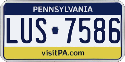 PA license plate LUS7586