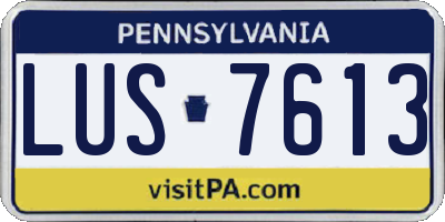 PA license plate LUS7613