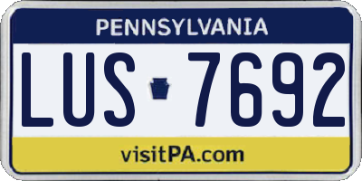 PA license plate LUS7692