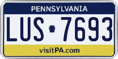 PA license plate LUS7693