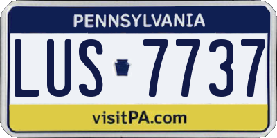 PA license plate LUS7737