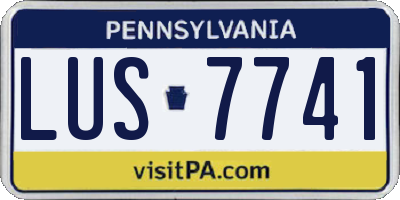 PA license plate LUS7741