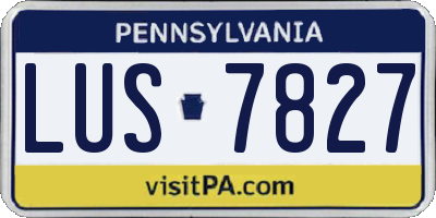 PA license plate LUS7827