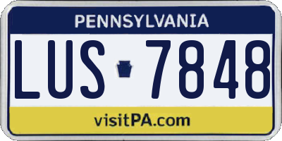 PA license plate LUS7848