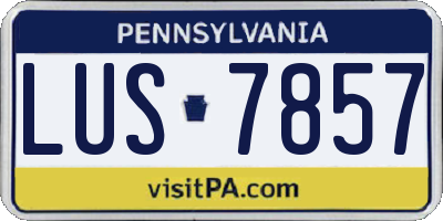 PA license plate LUS7857