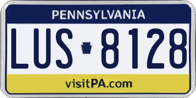 PA license plate LUS8128
