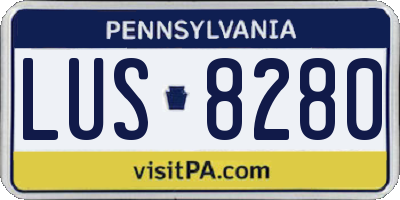 PA license plate LUS8280