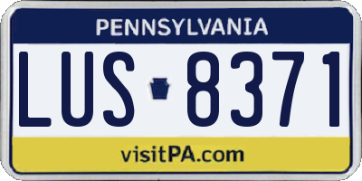 PA license plate LUS8371
