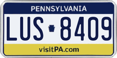 PA license plate LUS8409