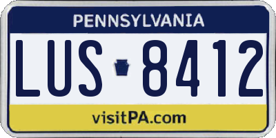 PA license plate LUS8412