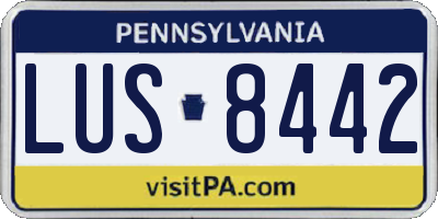 PA license plate LUS8442