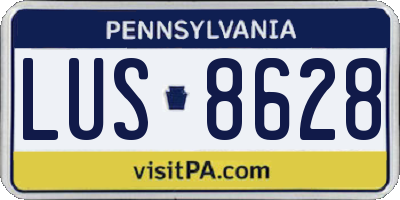 PA license plate LUS8628