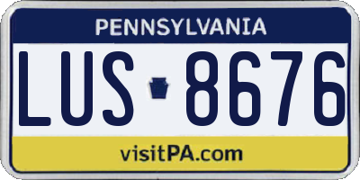 PA license plate LUS8676