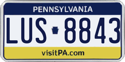 PA license plate LUS8843