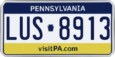 PA license plate LUS8913