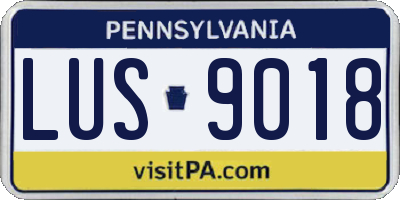 PA license plate LUS9018