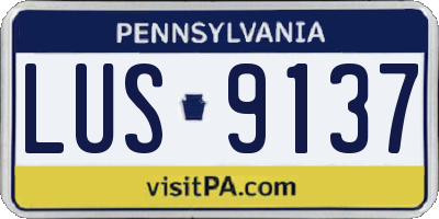 PA license plate LUS9137