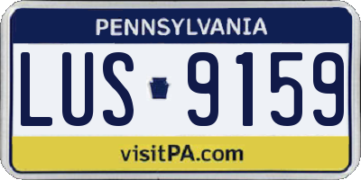 PA license plate LUS9159