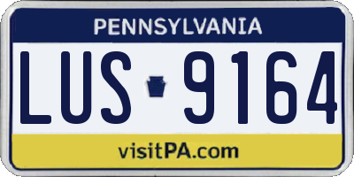 PA license plate LUS9164