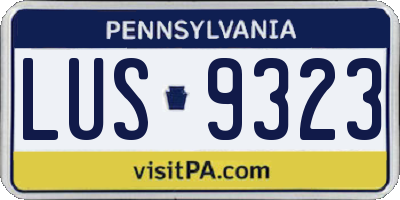 PA license plate LUS9323