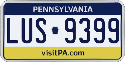 PA license plate LUS9399