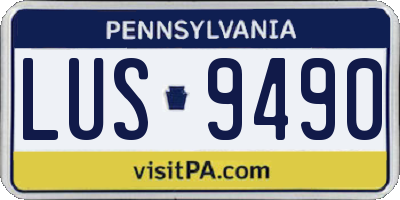 PA license plate LUS9490