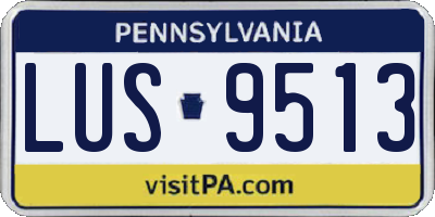 PA license plate LUS9513
