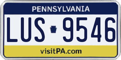 PA license plate LUS9546
