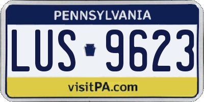 PA license plate LUS9623