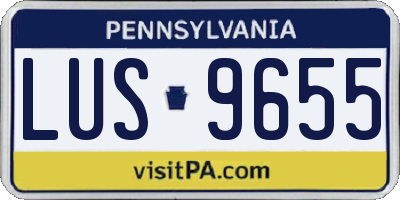 PA license plate LUS9655