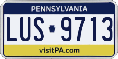 PA license plate LUS9713