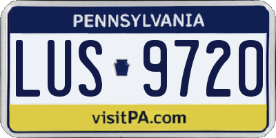 PA license plate LUS9720