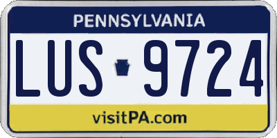 PA license plate LUS9724