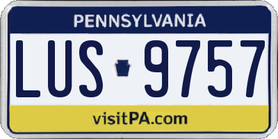 PA license plate LUS9757