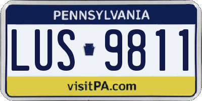 PA license plate LUS9811