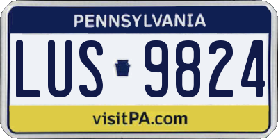 PA license plate LUS9824