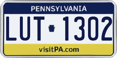 PA license plate LUT1302