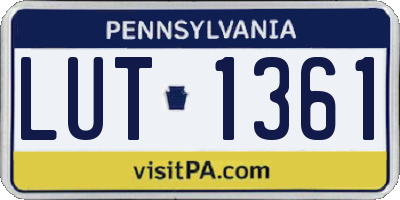 PA license plate LUT1361