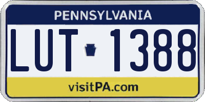 PA license plate LUT1388