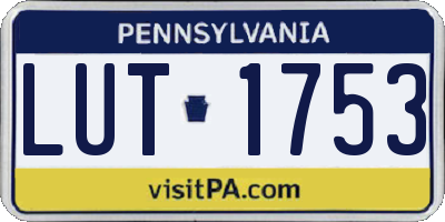 PA license plate LUT1753