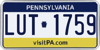 PA license plate LUT1759