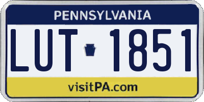 PA license plate LUT1851