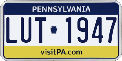 PA license plate LUT1947