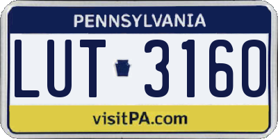 PA license plate LUT3160